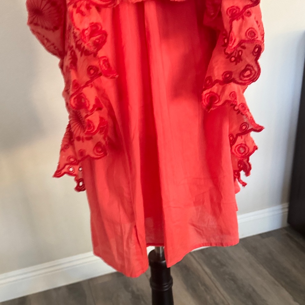 NWT Sundance Coral Eyelit 2 piece Sundress / Cover Up Dress L - Picture 6 of 8